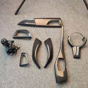 Serat Karbon Asli untuk BMW Seri 1/2 F20 F21 F22 F23 2012-2018 Panel Tuas Persneling Trim Multimedia Penutup Aksesoris Interior - Product Image 3