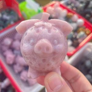 Venta al por Mayor de Piedras Preciosas Curativas, Ópalo Rosa, Cristal de Cueva de Animales, Artesanía de Cristal para Decoración y Regalos - Product Image 1