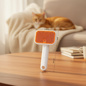 Brosse à vapeur 3-en-1 OEM pour chats et <span class=keywords><strong>chiens</strong></span>, démêlante et anti-chute, auto-nettoyante, pour poils longs et courts, en plastique - Product Image 1
