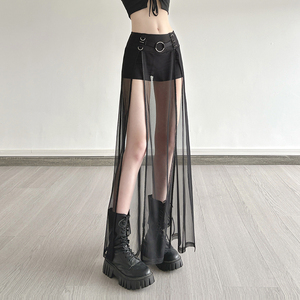 Jupe courte en maille patchwork pour femmes, détail boucle métallique, style Y2K, mode décontractée, jupe pour femmes - Product Image 6