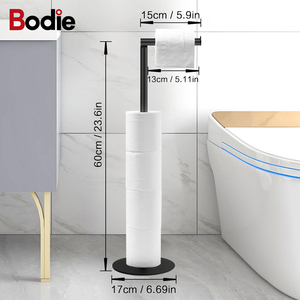 New Arrival Không Khoan Nhà Vệ Sinh Giấy Đứng Miễn Phí Đứng 201 Thép Không Gỉ Nhà Vệ Sinh Mô Giấy Cuộn Chủ Với Nặng Ổn Định Cơ Sở - Product Image 6