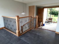 Balustre d'escalier en fer forgé de forme circulaire double noir, blanc et or de 44 pouces, style européen, garde-corps de balcon pour villa