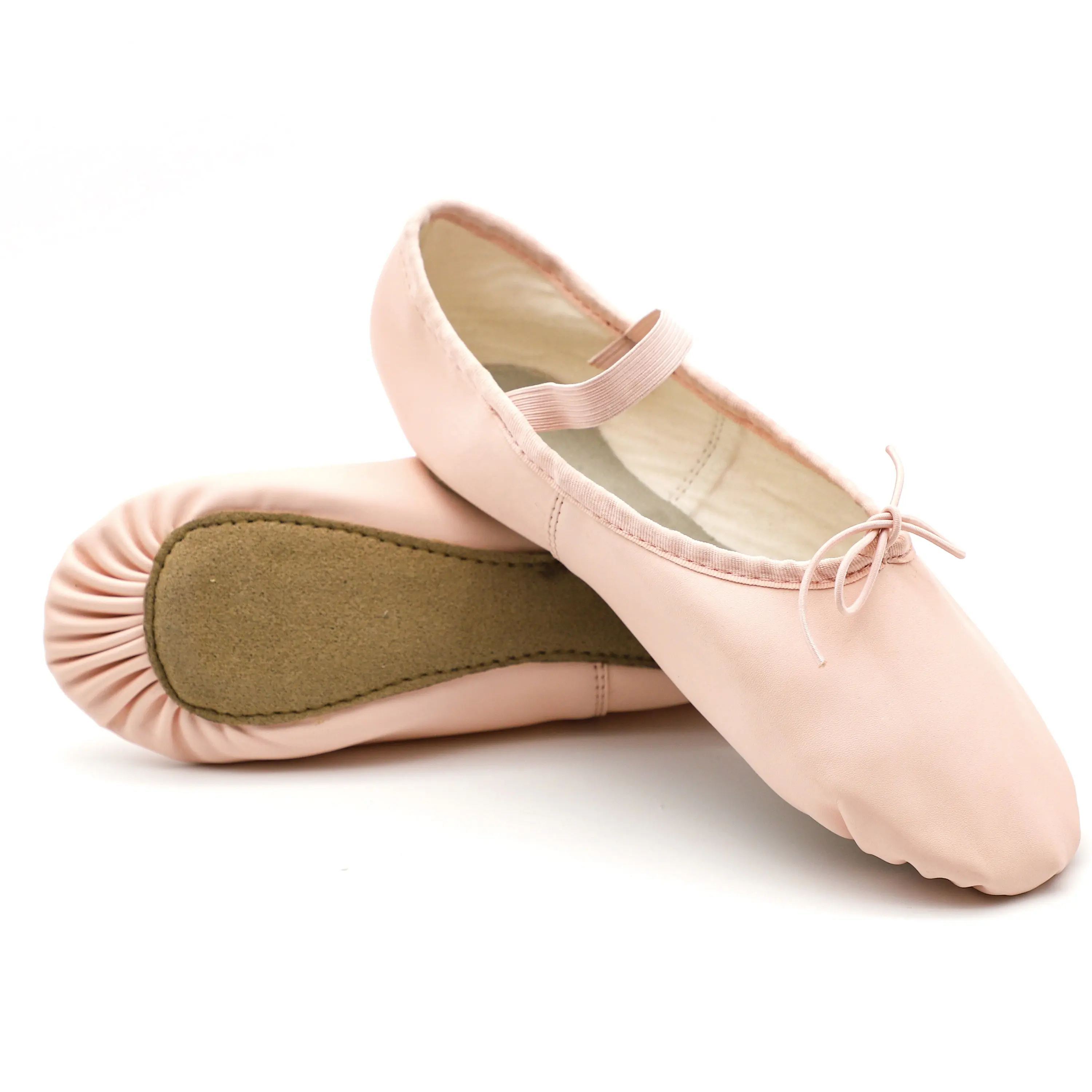 EU und USA auf Lager Geschmeidige Balletts chuhe aus echtem Leder/Balletts chuhe/Ballerina-Schuhe für Frauen und Mädchen mit elastischem Topline und elastischem Streifen