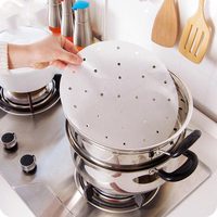 Papiers de cuisson ronds perforés sur mesure de 9 pouces, jetables pour friteuse à air et dim sum, livraison directe