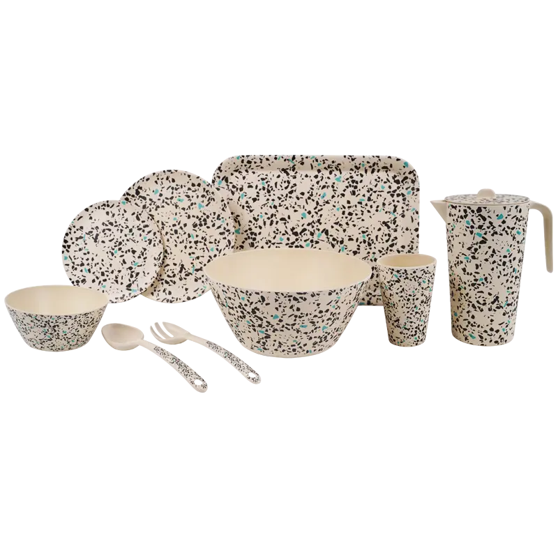 Bamboo fiber color melamine home use dinnerware sets