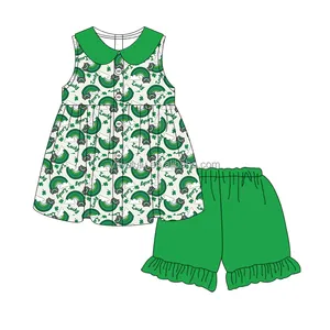 Little Girl Outfit Sets Tunic Tops Saint Patrick Day Outfit
