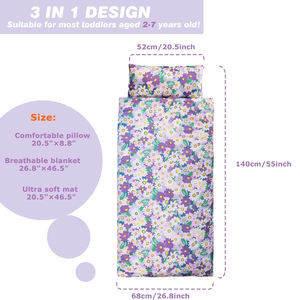 Sac de couchage de voyage <span class=keywords><strong>pour</strong></span> enfants, garderie, école <span class=keywords><strong>maternelle</strong></span>, <span class=keywords><strong>maternelle</strong></span>, sac de couchage <span class=keywords><strong>pour</strong></span> tout-petits, tapis de sieste avec oreiller amovible et <span class=keywords><strong>couverture</strong></span> douce - Product Image 3