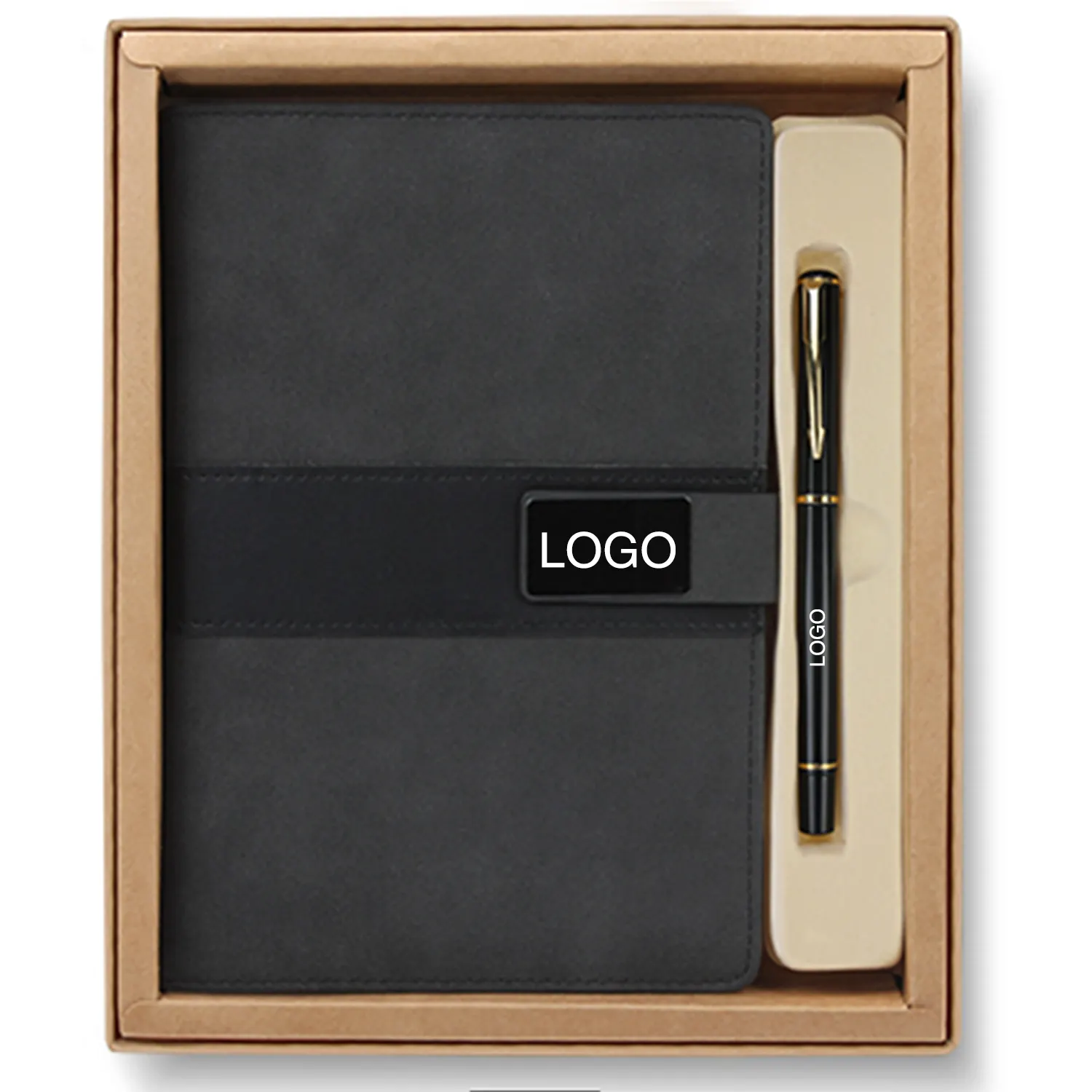 Высококачественный рекламный бизнес-Корпоративный подарочный набор для шариковых ручек и блокнота с логотипом