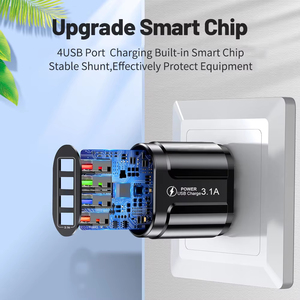 Chargeur rapide <span class=keywords><strong>USB</strong></span> australien prise AU chargeur rapide téléphone portable 3.1A plusieurs 4 ports <span class=keywords><strong>USB</strong></span> adaptateur de voyage chargeur mural - Product Image 2