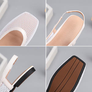 Xuanhui ретро летние дышащие сетчатые туфли на плоской подошве женские повседневные туфли-лодочки черные рабочие туфли на плоской подошве - Product Image 6