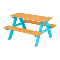 DU'S Ensemble table et chaises de pique-nique d'extérieur pour enfants en bois massif