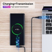 Cordon tressé en nylon d'approvisionnement d'usine câble de données de charge rapide PD 60W 3A coude rotatif à 180 ° type-c à type-c câble de charge 1M 2M