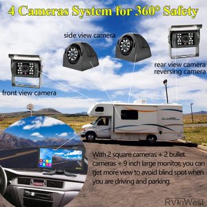 IPoster 10.36 "écran tactile DVR moniteur Bluetooth USB MP5 4ch 1080P 360 vue avant côté caméras de recul pour camion Rv Bus Van - Product Image 3