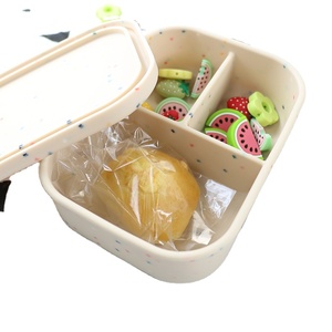 Bpa Free 3 Compartment Lunch Box Insulated Dividing Microwave Custom Kids Lunch Boxes for School Office Folding Lunch Box