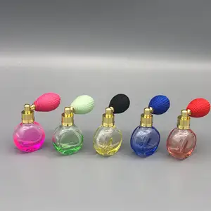 Leere Mini Vintage Parfüm flasche 10ML Runde bunte Glass prüh flasche mit Airbag pumpe