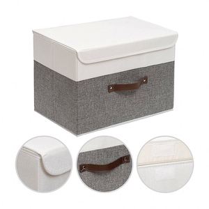Household 4 Pack Closet Organizer <b>Basket</b> <b>Cube</b> Box Foldable Fabric Storage Bin for Clothes - Product Image 5