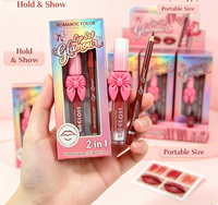 Lot de Maquillage 2-en-1 Brillant à Lèvres et Crayon à Lèvres Haute Pigmentation, Maquillage Personnalisé 12 pièces Brillant à Lèvres Marque Privée pour Usage Quotidien