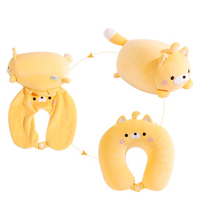 Almohada de Viaje Topentar en Forma de U para Gatos, Amarilla, de Poliéster, Soporte Portátil para el Cuello, Doble Uso, para Adultos - Product Image 2