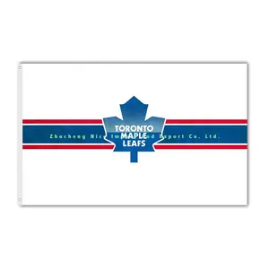 Promotion high quality Outdoor decoration banner 100D polyester 3x5ft Toronto Maple Leafs flag