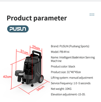 PUSUN PB MINI PRO OEM Machine d'entraînement de badminton intelligente et réglable avec lanceur télécommandé pour 52 balles