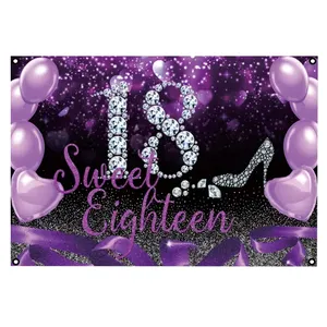 Pink 18th Adult Ceremony Background Happy Birthday Party Backdrop Wall
