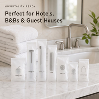 Ensemble d'articles de toilette biodégradables PLA pour hôtel, 7 pièces, kit de salle de bain jetable pour invités