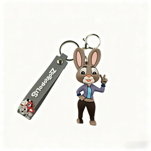 Anime Zootopia Çizgi Film Figürü Judy Hops PVC Yumuşak Kauçuk Baskısız Araba Anahtarlık Çanta Süsü Toptan - Product Image 5