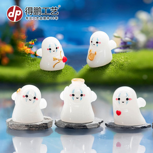 ดีพี โกสต์ เรซิ่นของตกแต่งขนาดเล็กเรืองแสงในที่มืดของตกแต่งโต๊ะฮาโลวีนในร่ม - Product Image 2