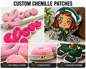 Lettera di patch di grandi dimensioni personalizzate Design all'ingrosso Cuci in ferro su asciugamani adesivi Chenille - Product Image 3