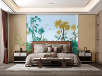 Impression numérique Nature Paysage Botanique Floral Animal Tissu Design Décoration Intérieure Maison Mur tissu Mural Papier Peint Autocollant