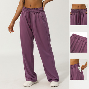 Printemps et automne taille haute pied groupé pantalons de sport lâche droite pantalons décontractés tout match pantalons de survêtement respirants - Product Image 3