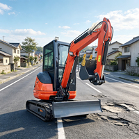 Livraison Gratuite Mini-Excavatrice 2,5 Tonnes CE EPA Moteur Kubota Nouvelle Mini-Pelle sur Chenilles 2 Tonnes 1T Petite Machine Agricole