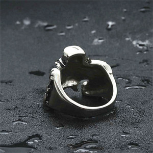 Anillo de Acero Inoxidable con Diseño de Esqueleto, Estilo Punk Retro para Hombre, Joyería de Regalo, Color Plateado - Product Image 3