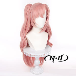 ND <span class=keywords><strong>Nicole</strong></span> Demara Cosplay Peruk Makine Yapımı Yüksek Sıcaklık Fiber %130 Yoğunluk Açık Kahverengi Gül Rengi Fileli Ayarlanabilir Başlık Isıya Dayanıklı - Product Image 2