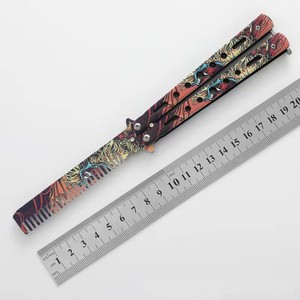 Cuchillo <span class=keywords><strong>de</strong></span> Camping Plegable Impreso en 3D, Colorido, para Exteriores, Juego CSGO, Sin Filo, Acero 3CR13, Mango <span class=keywords><strong>de</strong></span> Acero Inoxidable OEM, DIY - Product Image 2