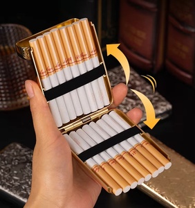 Sang Trọng Tái Sử Dụng Vuông 16 Gói Thuốc Lá Hộp Kim Loại Cầm Tay Đồng Thuốc Lá Hộp Người Đàn Ông Của Thuốc Lá Hộp - Product Image 5