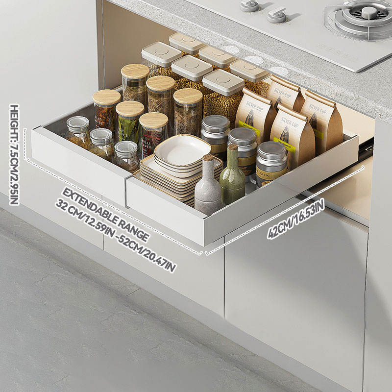 Blanc * Petit plateau de rangement télescopique (32-52cm)