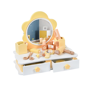 Juego de Madera con Forma de Flor Pequeña <span class=keywords><strong>Montessori</strong></span>, Salón de Belleza, Juego de Imitación de Peluquería, Mesa de Cocina, Juguetes de Rol - Product Image 5