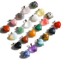 Prix de gros : Pendentif cœur en quartz rose naturel de 2 cm, pierre de guérison, collier en améthyste, bijoux, pierres précieuses, cristaux DIY
