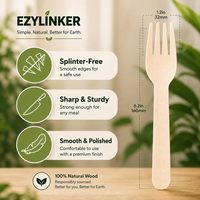 500 fourchettes en bois jetables écologiques - Ensemble de couverts biodégradables et compostables - Parfait pour les salons, les fêtes, les mariages