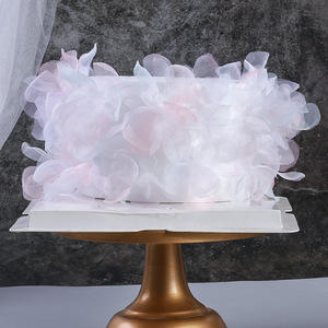 Vente chaude Ins-style Perle Papillon <span class=keywords><strong>Plugin</strong></span> 3pcs Double couche Papier Papillon Anniversaire Fête De Mariage Gâteau Décor Accessoires - Product Image 6