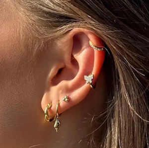 <span class=keywords><strong>Pendientes</strong></span> de Cadena con Estrella en Plata de Ley 925 Chapada en Oro de 18K, Estilo Clásico para Mujer, para Bodas, Fiestas o Regalos - Product Image 3