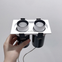 Lumière LED encastrée, double tête orientable, downlight réglable et évolutif, spots multiples pour solution commerciale
