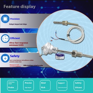 Sonde de température de type K, thermocouple Pt100, avec ressort de compression, filetage à vis, blindée, OEM - Product Image 1