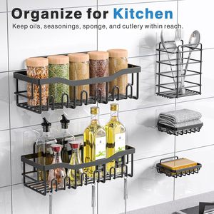Space Saving No Drill Wall Mount <b>Shower</b> Caddy Bathroom Storage <b>Rack</b> Organizer For Restroom Toilet Bathroom <b>Shower</b> Accessories - Product Image 6