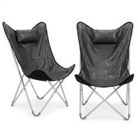 Chaise papillon en cuir PU pliable et confortable |   Usine de chaises longues pliantes avec logo couleur personnalisé