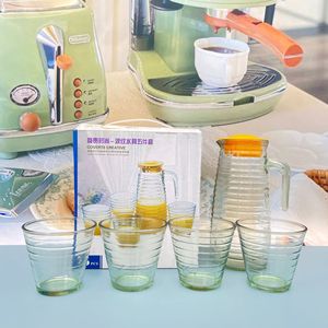 Prix de gros : Ensemble de 5 pièces en verre à rayures, comprenant <span class=keywords><strong>pichet</strong></span> à eau, verres et distributeur de jus, ainsi que des mugs à bière - Product Image 2