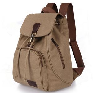 New Retro Waterproof Book <b>Bag</b> Student Backpack Durable Vintage Men Women Canvas Backpack With Logo - Product Image 5