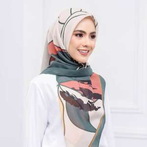 45 Bawal algodón brillante dobladillo 115*115cm pañuelo étnico liso diseño personalizado musulmán Hijab bufanda cuadrada Logotipo de fábrica-venta al por mayor - Product Image 1