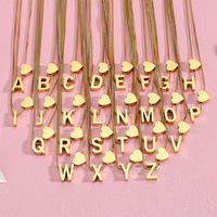 Mode pêche coeur lettre pendentif collier étanche en acier inoxydable extractible 26 lettres collier bijoux idée fête cadeau